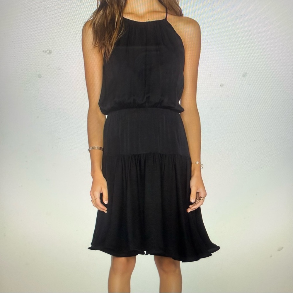 MILLY Madison Silk Black Dress Size 8